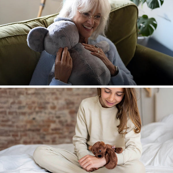 Welches Lotgenootje-Kuscheltier ist das richtige für mich? Ein 2 kg schweres oder ein Mini-Kuscheltier?